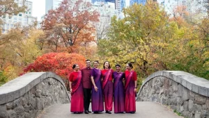 crew members at gapstow bridge in central park